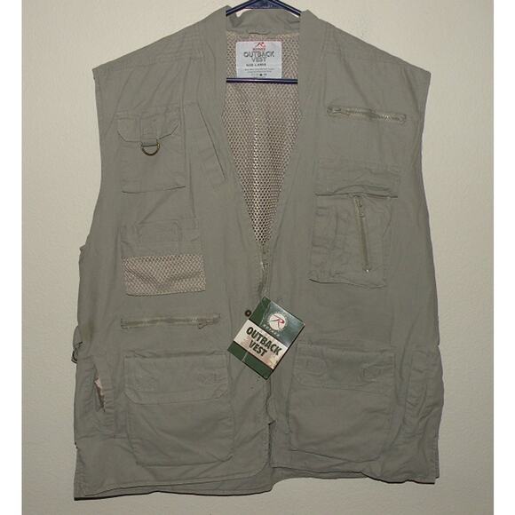 Rothco Outback Vest Men’s Large Photo Utility Gray Zipper 17 Pocket Mesh NWT - Picture 1 of 3